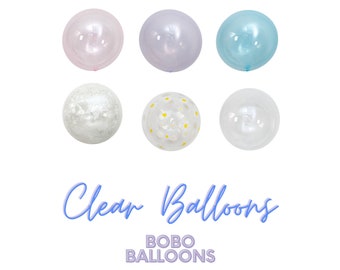 10" / 18" Clear Orbs • 3d Circle Bobo Balloon • AIR FILL Party Balloons • Mermaid, Under the Sea, Frozen, Daisy, Snowflake, Crystal Clear