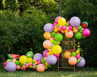 DIY Tutti Frutti Balloon Garland Balloon Garland Arch Kit | PREMIUM Latex, Watermelon, Fruit, Summer, Beach, Tropical Birthday Party Decor