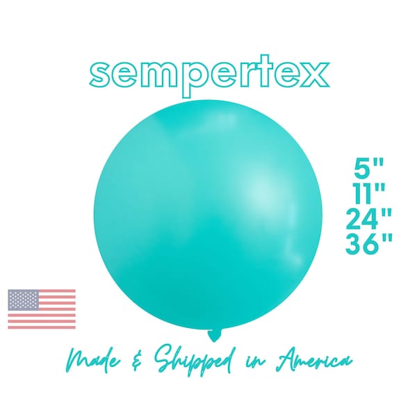 Aquamarine Sempertex Latex Balloons Party Decor | Grad Party, Baby Showers, Birthdays, Ocean Blue-Green, Aqua 5",11",24",36"