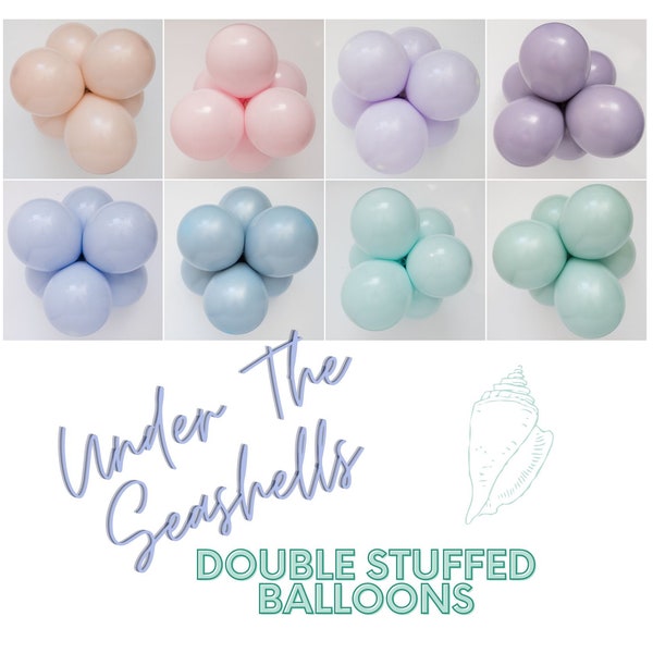 Under The Seashells - Custom CHALK Matte Colors : 5", 11" Latex Balloons  | Baby Showers, Birthdays, Wedding - Mint, Mauve, Blush, Beige