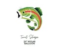 29" Trout Shape Mylar Balloon - Foil Helium OR AIR-Fill Balloons - Birthday, Party Decor, Gone Fishing, O'Fishally One, First Birthday, Fish