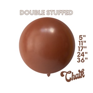 Chalk Matte Cinnamon DOUBLE STUFF Matte Latex Balloons | Boho, Rust Brown, Southwestern, Cowpoke, Party Decor,5&quot;, 11&quot;,17&quot;,24&quot;,36&quot;