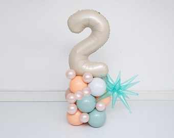 Mermaid Birthday Balloon Tower Kit: Pastel Number Decor