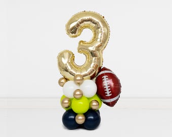 DIY Football Balloon Tower Number Kit - Pick Your Colors, Sports Party, MVP Birthday Party, Birthday Number Tower
