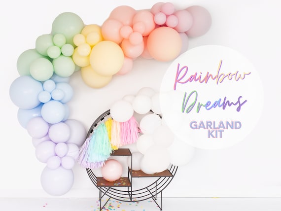 Pastel Rainbow Dreams Chalk Matte Balloon Garland Kit Chalk Colors Unicorn,  Birthday Party Decor,pastel, Baby Shower, 16, 11, 