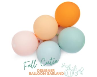 Fall Cutie DIY Glam Matte Balloon Garland • Premium DOUBLE STUFF Latex • Sage, Salmon Peach, Fall Harvest Party, Spiced Pumpkin