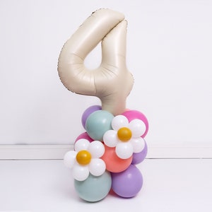 DIY Daisy Balloon Tower Number Kit - Groovy Birthday Party, Number Tower, Flower Child Party