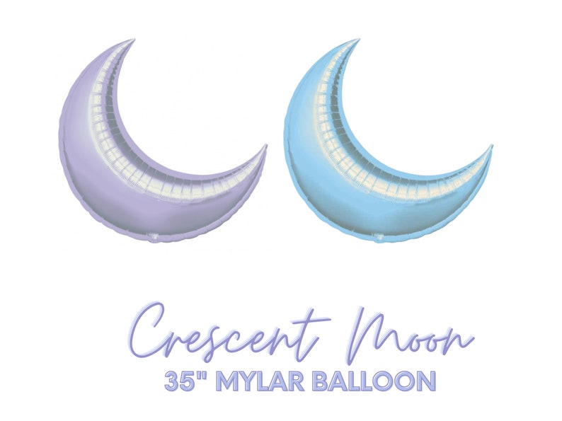 35 Crescent Moon Premium Mylar Balloon Foil Helium OR AIRFill Balloons Astrological Space Galaxy Out of this World Party