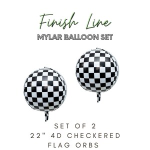 Fast & Furious Mylar Race Car Balloons • Foil AIR FILL • Tire • Checkered Race Flag • Indy 500 • Grand Prix • Race Car Party Finish Line