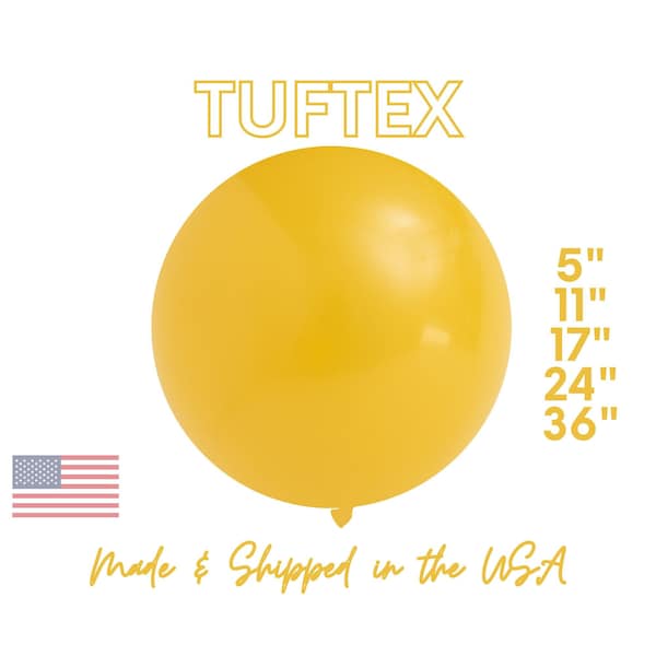 Mustard Yellow Tuftex Latex Balloons Premium Party Decor Birthday, Wedding, Gold Yellow, Boho, Bohemian, Fall Colors 5", 11",17",24",36"