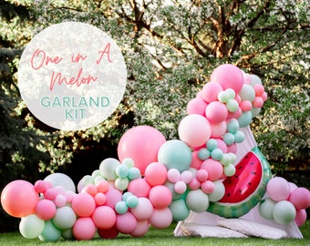 Watermelon Balloon Garland Kit: Pink, Green, Mint Party Decor