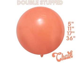 Chalk Hibiscus - Premium DOUBLE STUFF MATTE Latex Balloons 5", 11",16" - Tropical, Peach, Salmon Coral, Boho, Beach Party Decor