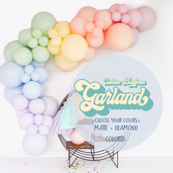 Custom Balloon Garland Arch Kit • Pick Your Colors • Double Stuff Balloons • Boho Baby Shower •  Birthday Party Decor • Wedding • DLXE