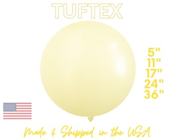 Lemonade Yellow TUFTEX Latex Balloons Premium Party Decor - Flower Power, Lemons, Fruit, Tropical, Citrus 5", 11",17",24",36"