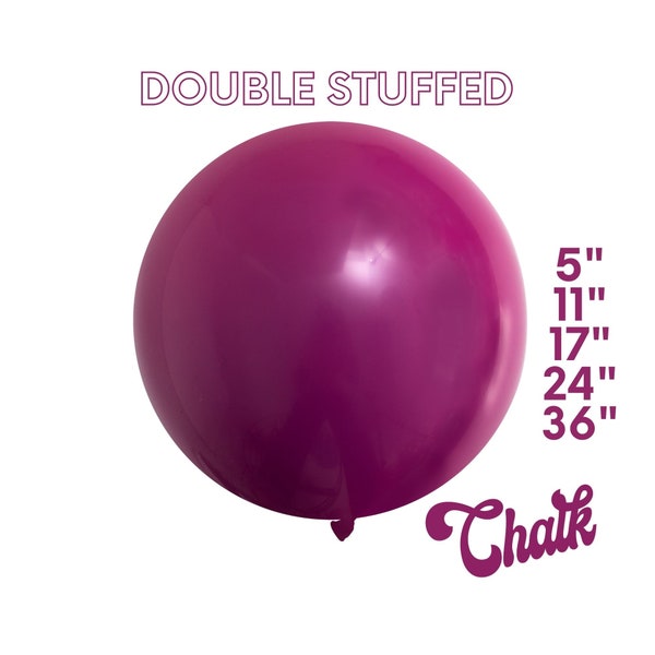 Chalk Mod Magenta - DOUBLE STUFFED MATTE Latex Balloons, Groovy, 1960s, Flower Power, Retro, Hippie Birthday Party Decor,5", 11",17",24",36"