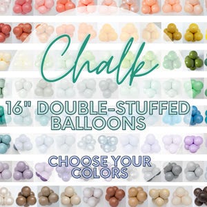 16 inch - Matte Chalk Colors Latex Party Balloons - X-Large Premium Decor - Baby Showers, Birthdays, Wedding Balloon, Pastel, Muted