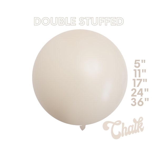 Chalk Buttercream DOUBLE STUFF Matte Latex Balloons - Beige, Neutral, Gender Reveal, Tan, Cream,5", 11",17",24",36"