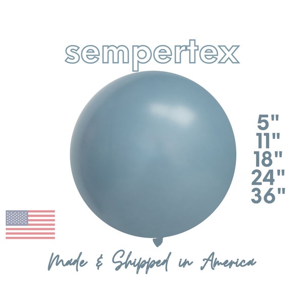 Matte Dusk Blue • Sempertex Betallatex Latex Balloons Party Decor • Gender Reveal • Boho Baby Shower • Matte Blue 5", 11",18",24"