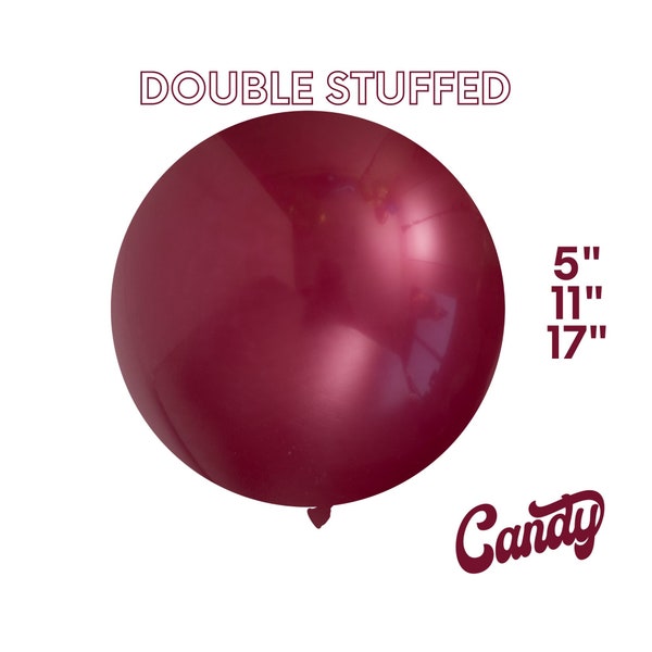 Candy Cranberry - DOUBLE STUFF Latex Balloons Custom Color | Party Decor, Maroon, Wine, Berry, Pink, Debutante, Autumn,5", 11",17"