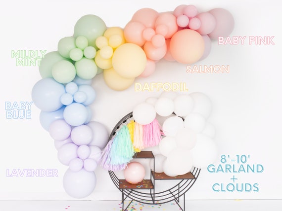 Pastel Rainbow Dreams Chalk Matte Balloon Garland Kit Chalk Colors