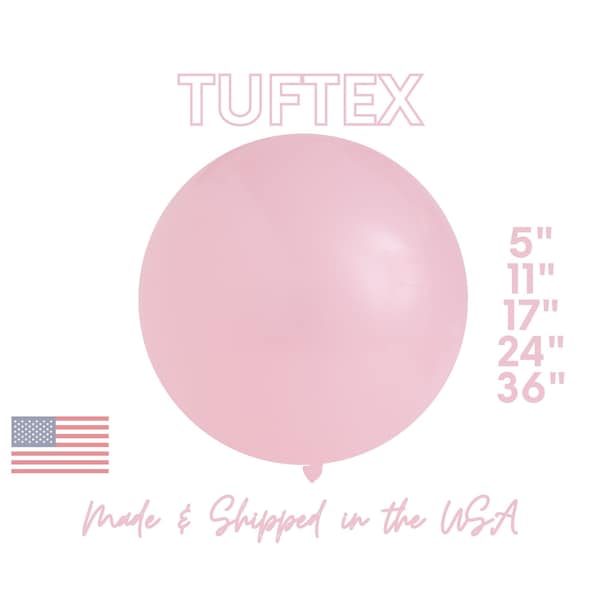 Baby Pink TufTex Latex Balloons Premium Party Decor - Candy Pink, Gender Reveal, Girl, Wedding, Bridal, Blush, Pastel, 5", 11",17",24",36"