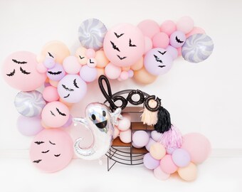 Halloween Balloon Garland Arch Kit - Pastel Pink & Lavender Halloween Party Decor