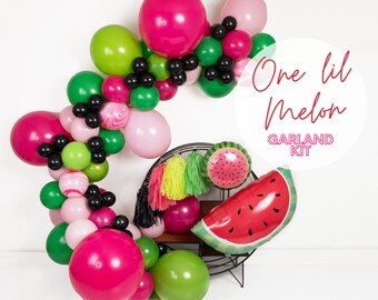 One Lil Melon - DIY Super Glam Balloon Garland Arch Kit - Red, Pink, Lime Green, Tutti Fruitti, One in a Melon, Fruit Birthday Balloons