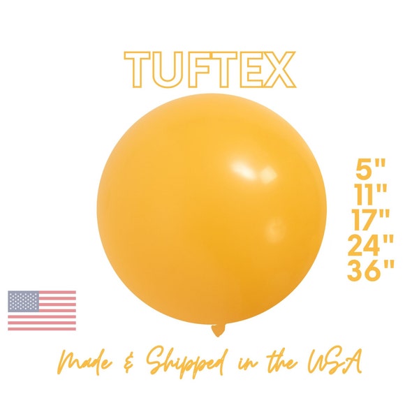 Goldenrod Tuftex Latex Balloons Premium Party Decor | Birthday, Wedding, Bridal, Gold Yellow, Boho, Bohemian, Fall Colors 5", 11",17",24"