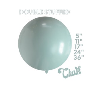 Chalk Satin Waterfall Premium Custom DOUBLE STUFF Latex Balloons Party Decor, Cream, Dusty Blue Green, Gray, Seafoam, 5, 11,17,24,36 image 1