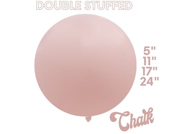 Chalk Dusty Pink DOUBLE STUFF MATTE Latex Balloons - Boho, Blush, Mauve, Muted Pastel, Rainbow, Birthday Party Decor,5",11",17",24"