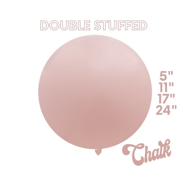 Chalk Dusty Pink DOUBLE STUFF MATTE Latex Balloons - Boho, Blush, Mauve, Muted Pastel, Rainbow, Birthday Party Decor,5",11",17",24"