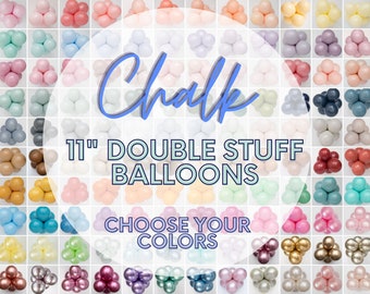 11" Balloons - DOUBLE STUFF Pick Your Color Chalk Latex Party Bouquet- Baby Showers, Birthdays, Wedding Balloon, Pastel, Muted