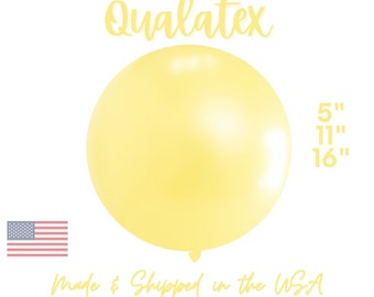 Pearl Lemon Chiffon QUALATEX Latex Balloons | Easter, Pastel Yellow, Lemonade, Baby Shower, Tropical, Summer,5", 11",16"