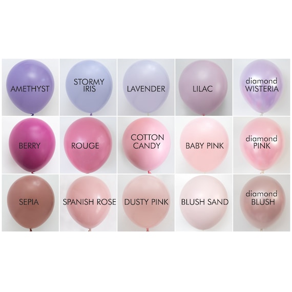 Pink Custom CHALK Matte Colors : 5, 11, 24 Latex Balloons Decor for Baby  Showers, Birthdays, Wedding Dusty Mauve, Blush, Lavender 