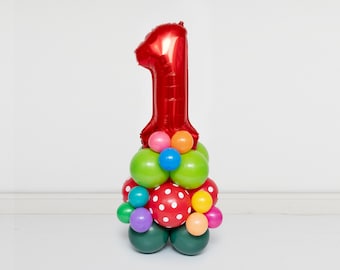 DIY Birthday Number Tower Kit - Red Number, Birthday Party, Number Tower, Colorful