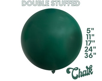Chalk Jungle Green - Premium DOUBLE STUFF MATTE Latex Balloons - Woodland, Autumn, Fall, Dark Forest Green, Safari,5", 11",17",24",36"