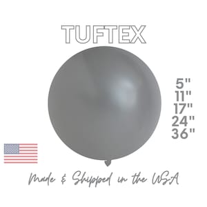 Smoke Gray - Tuftex Latex Balloons 5&quot;, 11&quot;,17&quot;,24&quot;  Premium Party Decor - Neutral, Boho Charcoal, Jungle, Neutral, Dark Grey