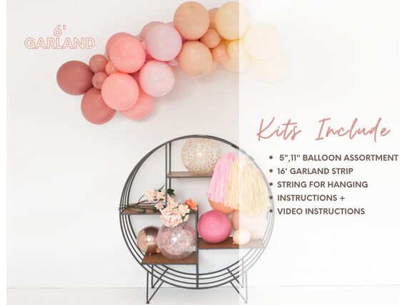 Pink Rainbow Balloon Arch - Ombre Balloon Garland Kit