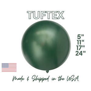 Metallic Forest Green TufTex Latex Balloons | Pearl Dark Green, Jungle Safari, Animal Birthday, 5&quot;,11&quot;,17&quot;,24&quot;