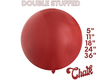 Chalk Matte Brick Red - DOUBLE STUFF Custom Latex Balloons 5", 11",17",24" - Party Decor, Birthday, Fireman, Dark Red, Fall, Rainbow