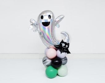 DIY Halloween Ghost Balloon Tower Number Kit - Birthday Mylar Number Tower, Halloween Party Decor, Bats Balloons, Tuftex Balloons