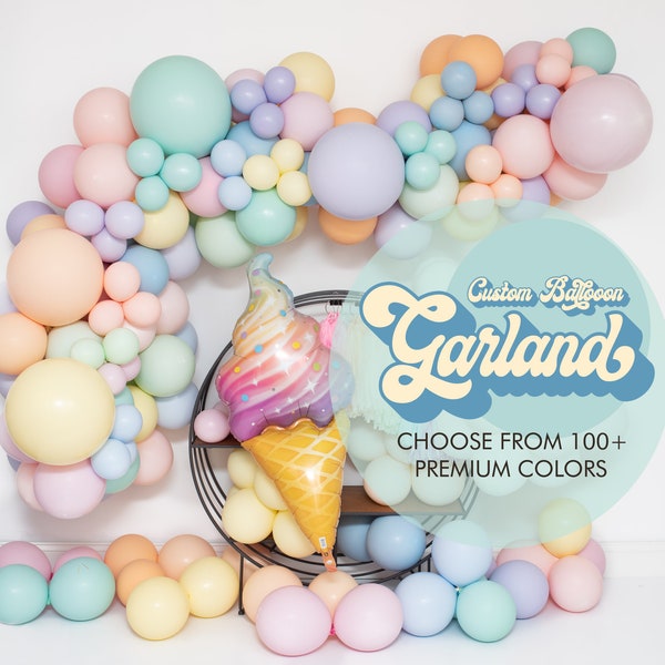 Glam CHALK Garland | Chalk Double Stuff Matte Balloons | CHOOSE YOUR Colors Kit | Pastels, Boho, Rainbow, Birthday Party Decor
