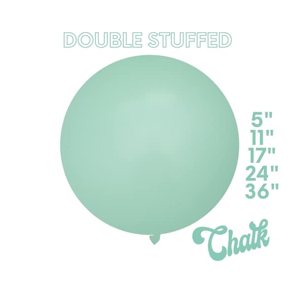 Chalk Pistachio - Premium Matte DOUBLE STUFF Latex Balloons - Mint Green, Pastel, Jungle, Safari, Ocean, Beach 5", 11",17",24",36"