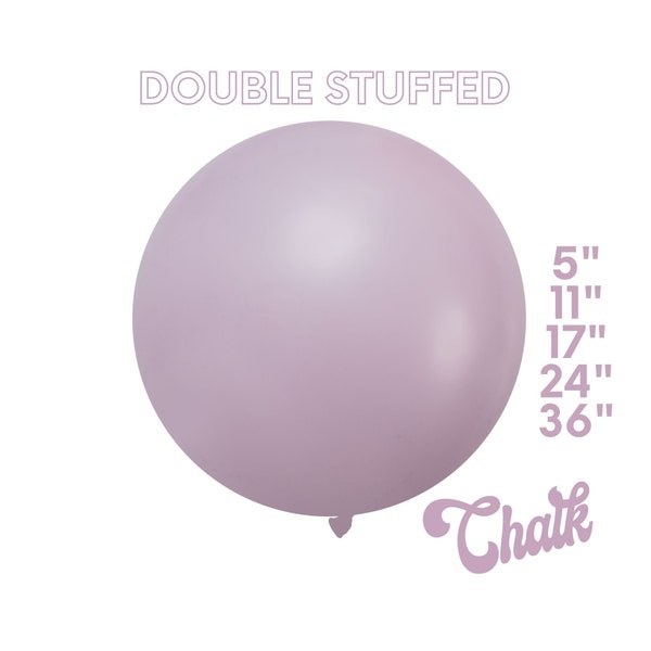Chalk Lilac • DOUBLE STUFF Matte Custom Color Latex Balloons •  Purple, Lilac, Rainbow, Mermaid, Birthday Party Decor • 5", 11",17",24",36"