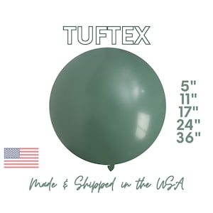 Willow Green TufTex Latex Balloons Premium Party Decor, Birthday, Bridal, Boho, Bohemian, Jungle, Sage, Palm, Muted 5&quot;, 11&quot;, 17&quot;,24&quot;,36&quot;