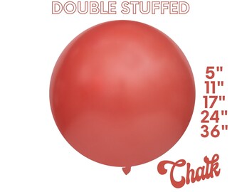 Chalk Rustic Red - Premium DOUBLE STUFF MATTE Latex Balloons 5", 11",17" - Vintage Fireman, Retro, Festival, Autumn, Boho