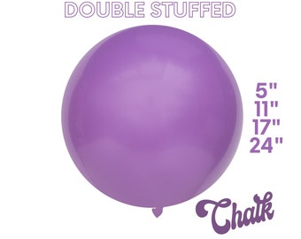 Chalk Sugar Plum - Premium DOUBLE STUFF Matte Latex Balloons 5", 11",16" - 60's, Mod, Purple, Iris, Retro, Flower Power
