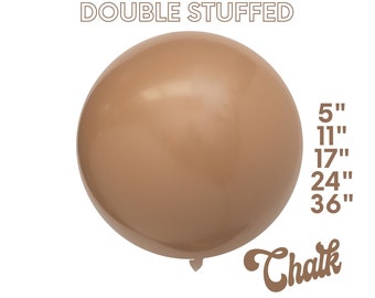 Chalk Matte Macchiato DOUBLE STUFF Matte Latex Balloons | Boho, Tan Brown, Teddy Bear, Cowpoke, Party Decor,5", 11",17",24",36"