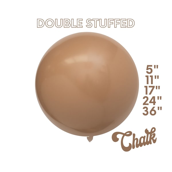 Chalk Matte Macchiato DOUBLE STUFF Matte Latex Balloons | Boho, Tan Brown, Teddy Bear, Cowpoke, Party Decor,5", 11",17",24",36"