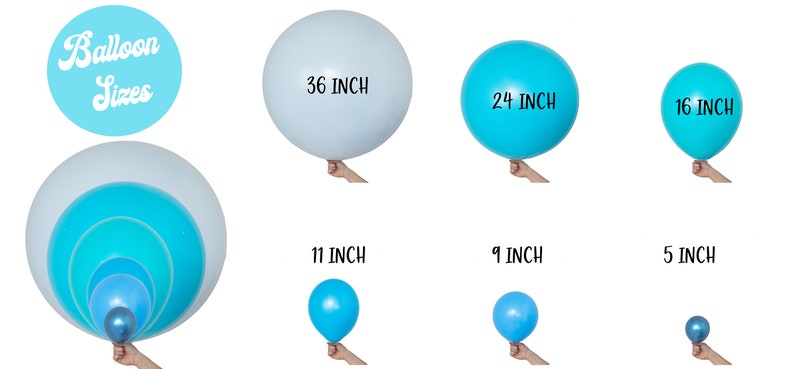 Baby Premium Double Stuff Latex Balloons 5 Chalk Matte Jade Ocean Blue 11,16 Party Decor Shark Aqua Green